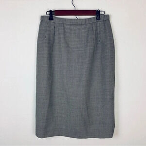 Pendleton Vintage Houndstooth Black White Wool Skirt
